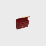 CARD HOLDER WITH FLAP TRIOMPHE IN SHINY CALFSKIN DARK RUBY - Image 4